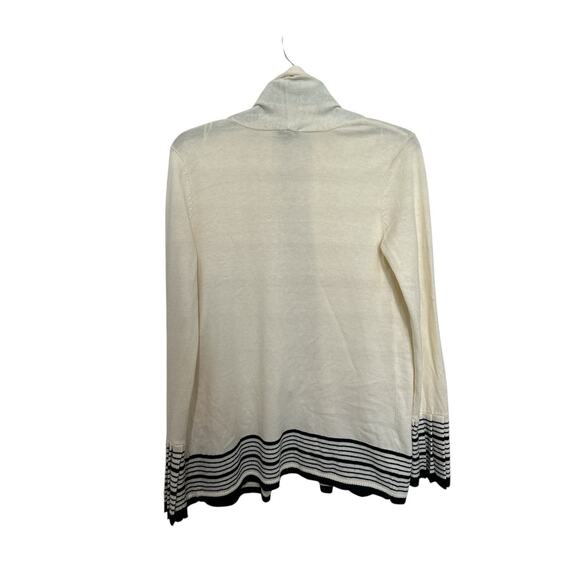 Talbots Cardigan Sweater Open Pleated Bell Sleeve Cashmere Ivory Cream Sz XS - Picture 3 of 8